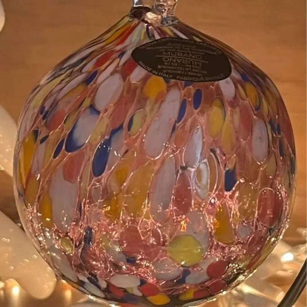 Murano hand blown glass Ornament Gazing ball witch ball NEW 3.5”